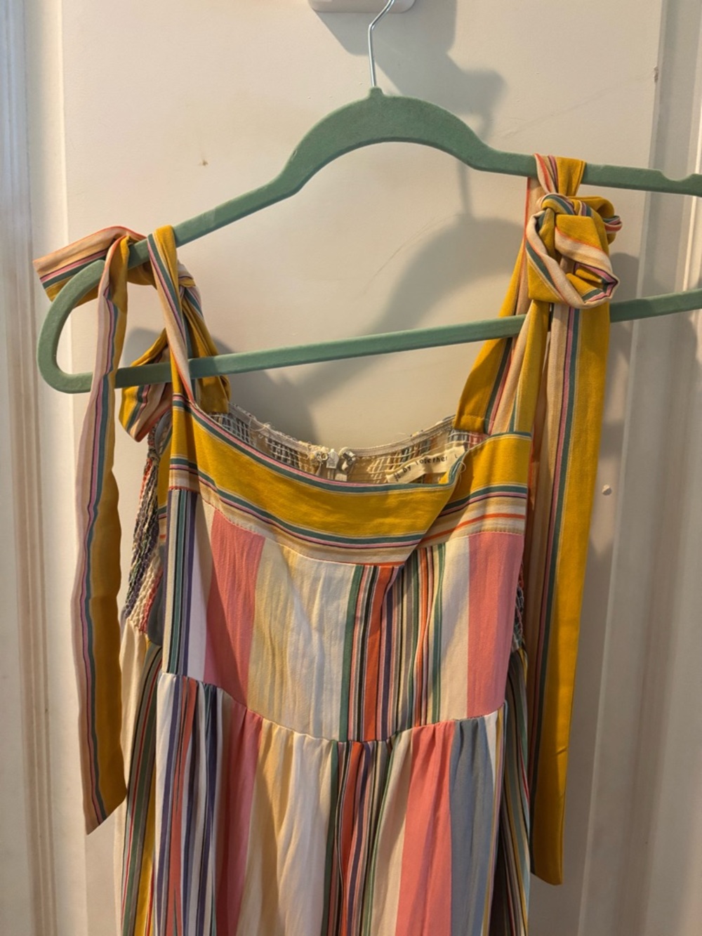 Tie-Shoulder Striped Maxi Dress in Yellow Multi - Picture 2 of 6